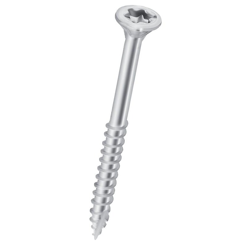 Vis à bois aggloméré tête fraisée empreinte Torx acier zingué blanc partiellement filetées Illiec, 6x80 boîte de 150 pièces - LEGALLAIS - 347985