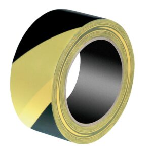Ruban adhésif PVC de signalisation jaune noir AR-MEN épaisseur 0,16mm largeur 50mm longueur 33m - LEGALLAIS - 610002