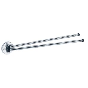 Porte-serviettes 2 barres mobiles 430 mm, tube acier chromé Ø 12 mm - PELLET - 236847