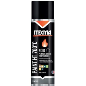 Peinture Haute température anticorrosion noire PAINT HT 700°C aérosol de 650 ml brut / 400 ml net - ITECMA - 113654