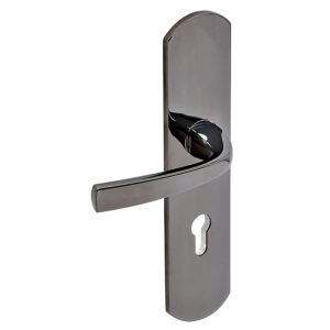 Béquille double sur plaque de sécurité type Muze clé I finition chromé velours - VACHETTE ASSA ABLOY - 454616