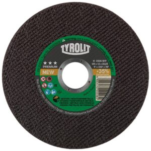 Disque à tronçonner Premium moyeu plat coupe métaux non ferreux pierre diamètre 125 mm épaisseur 1 mm alés 22,2 mm - TYROLIT - 601980
