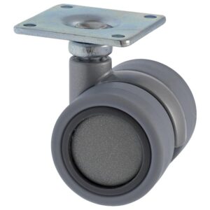 Roulette de meuble Jemedesign grise pivotante diamètre 40 mm platine 40x50 mm - GUITEL HERVIEU - 576661