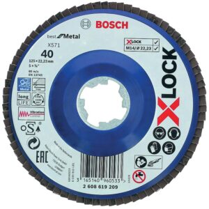 Disque à lamelles plat métal Xlock diamètre 125 mm grain 40 - BOSCH - 693687