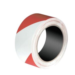 Ruban adhésif PVC de signalisation rouge blanc AR-MEN épaisseur 0,16mm largeur 50mm longueur 33m - LEGALLAIS - 610009