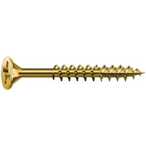Vis à bois aggloméré tête fraisée empreinte Pozidriv acier zingué bichromaté partiellement filetées Yellox, Ø 5 mm, longueur 90 - SPAX - 421106