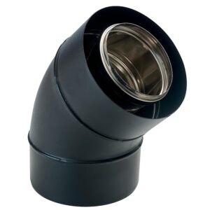 Coude Bioten 45° Ø 80/125 noir - TEN - 778661