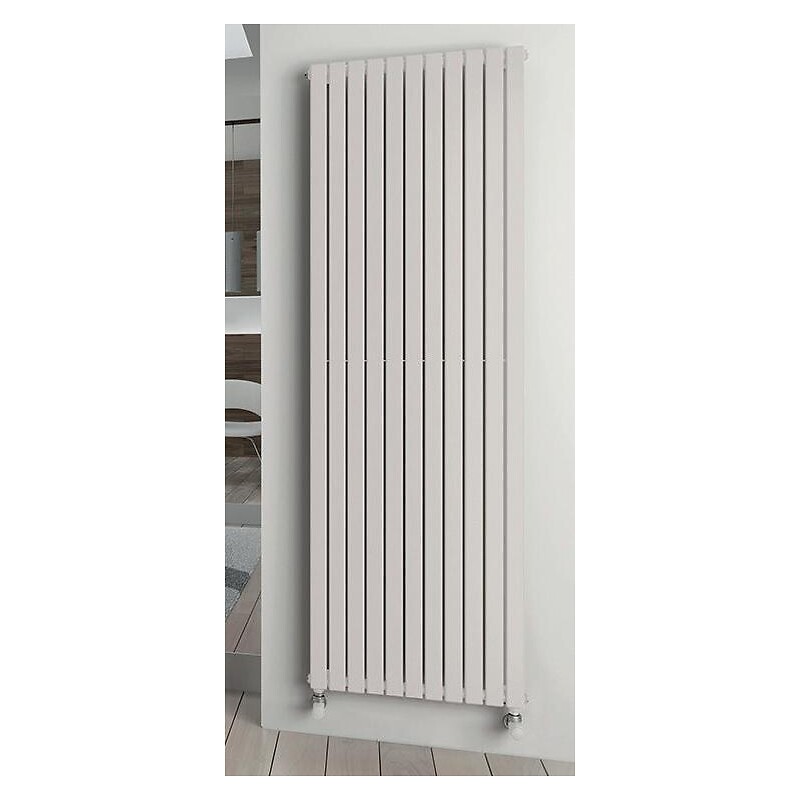 Radiateur décoratif vertical eau chaude Piano 2 blanc 1820x568x46mm - 1557W - raccordement hydraulique latéral 1/2 - IRSAP - 113927
