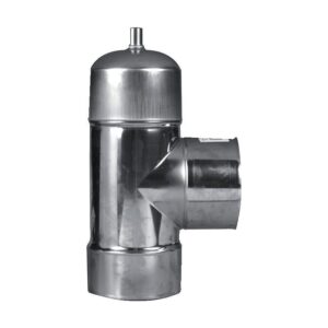 Té de tubage femelle 90° inox D80 + purge - TEN - 252361