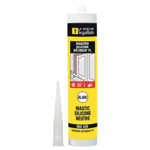 Mastic bâtiment PL silicone neutre Makemo translucide cartouche de 300 ml - LEGALLAIS - 660443