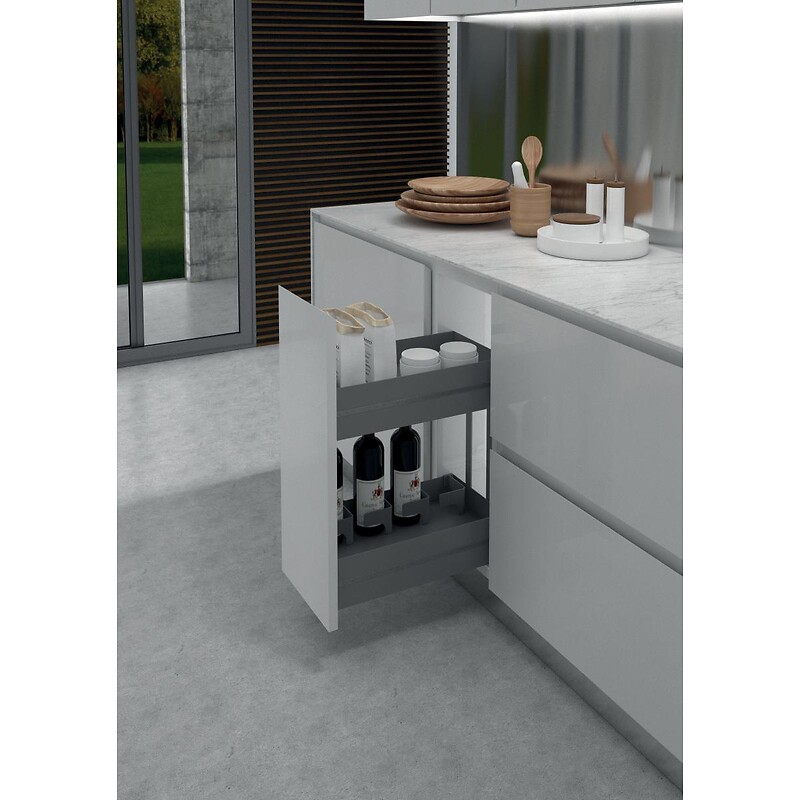 Ferrure pour meuble bas 7102K Ikona - étagères + rangement bouteille - largeur caisson 300 mm - anthracite - INOXA - 122866