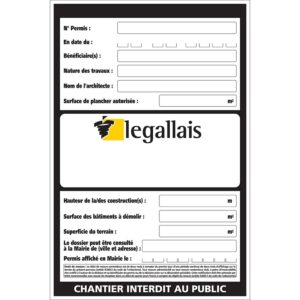 Panneau permis de construire PINTO - LEGALLAIS - 611521