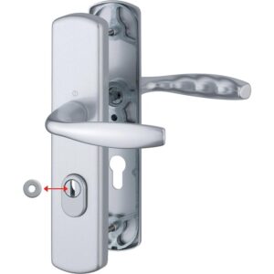 Ensemble de sécurité New York porte 37-42 et 47-52 mm clé I finition aluminium aspect inox - HOPPE - 151232