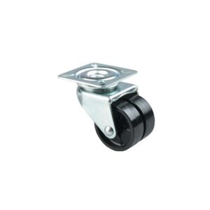 Roulette pivotante jumelée fixation à platine bandage polyamide pour charges légères, diamètre 50 mm, charge 70 kg, type 2970 U0 - Tente - 258392