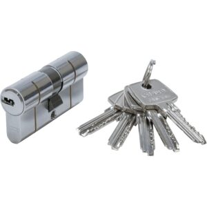 Cylindre D6 PS 30x30 Nickelé avec protection par pré-casse 5 clés réversibles et code card - ABUS - 633662