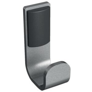 Crochet porte-peignoir 1 tête à fixer Alur gris mat en aluminium plié thermolaqué - PELLET - 109909