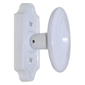 Bouton sur rosette en fonte finition époxy blanc - Rollinger - 383489