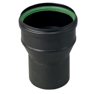 Réduction émail noir mat femelle Ø 100 x mâle Ø 80 + joint - TEN - 778772
