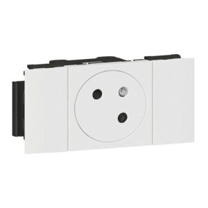 Prise pour goulotte clippage direct programme Mosaic 2P+T 2 modules blanc - Legrand - 360711