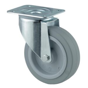 Roulette pivotante 3470UFR, chape acier zingué embouti, roue polyamide à bandage caoutchouc élastique non tachant Ø 160 mm - Tente - 621923