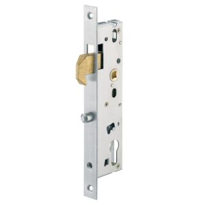 Serrure à larder à mentonnet pour porte ou portail coulissants entraxe 92 mm axe à 32 coffre de 47 mm avec gâche - STREMLER - 532778