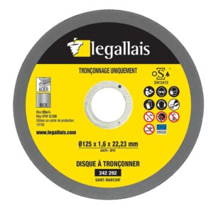 Disques à tronçonner métaux inox plat Saint Marcouf 125x1,6x22,23 en boîte de 25 - LEGALLAIS - 242292