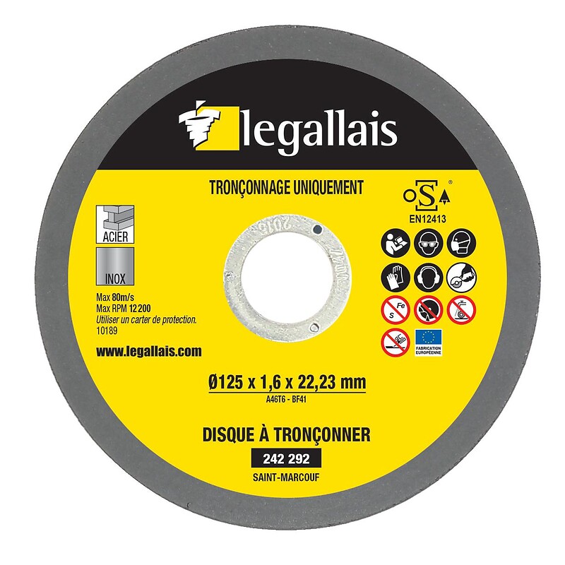 Disques à tronçonner métaux inox plat Saint Marcouf 230x2x22,23 en boîte de 25 - LEGALLAIS - 242299 – Image 2