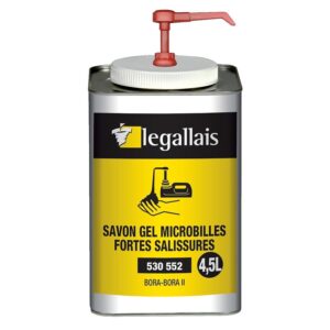 Savon gel microbilles Bora-Bora II, avec pompe, contenance 4,5 litres - LEGALLAIS - 530566
