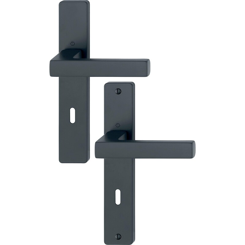 Béquille double sur plaque entraxe 195 mm ligne Toulon BDC époxy noir mat - HOPPE - 627530 – Image 3