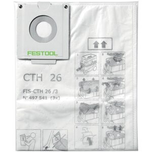 Sac aspirateur filtre de sécurité pour CTH 26, carton de 3 pièces - FESTOOL - 493116
