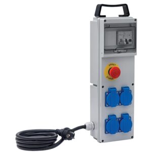 Boîtier de distribution IP44 4 prises avec disjoncteur différentiel 16A 30mA - BRENNENSTUHL - 500599