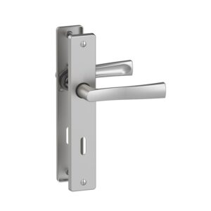 Béquille double zamak sur plaque ligne Flex entraxe 195 mm fintion chromé satin clé L - VACHETTE ASSA ABLOY - 259611
