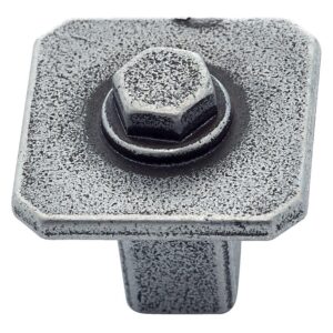 Bouton KENTUCKY 27 x 27 mm hauteur 26 mm en zamak finition vieux fer mat - METAKOR - 569577
