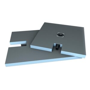 Receveur à carreler extra-plat Plano 1200 x 900 x 65 mm avec bonde horizontale intégrée sortie côté 900 mm - Wedi - 578670
