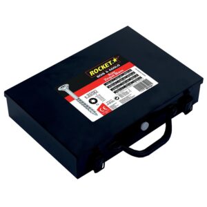Mallette 2 250 vis à bois tête fraisée acier zigué blanc filetage total et partiel empreinte Torx Rocket avec 4 embouts - ROCKET - 149186