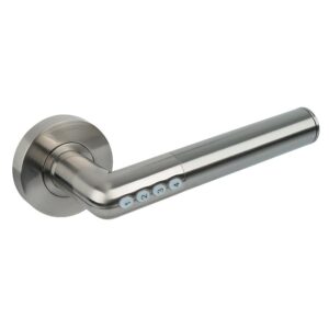 Béquille double sur rosace type 511 à code électronique fonction Bluetooth carré de 7 ou 8 mm réversible finition satiné AYR - AYR - 287569