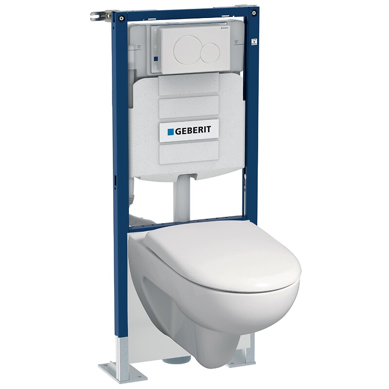Bâti-support WC Duofix autoportant - pack avec cuvette suspendu Renova semi-carénée et plaque Sigma20 - GEBERIT - 168450 – Image 2