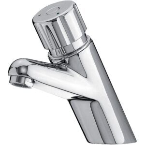 Mitigeur temporisé Presto 4000s chromé à bouton chromé avec flexibles PEX - avec robinet d'arrêt - PRESTO - 730146