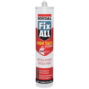 Mastic-colle polymère Fix ALL High Tack à très haute adhérence initiale blanc cartouche 290ml - SOUDAL - 606042