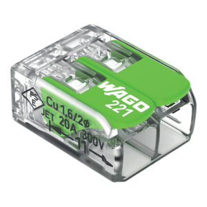 Mini borne type 221 Green 2x4 mm² boîte de 100 pièces - Wago - 458298