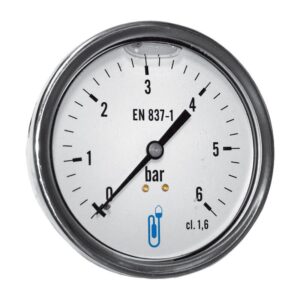 Manomètre boîtier inox glycérine radial 16 bars Ø 100 15x21 - DISTRILABO - 753090