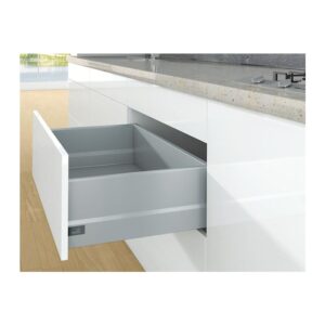 Kit complet tiroir ArciTech à casseroles avec TopSide profil H94 mm paroi arrière H218mm argenté longueur 550 mm - HETTICH - 428163
