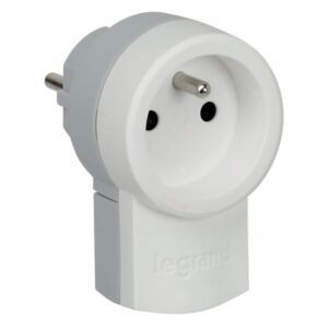 Fiche électrique double fonction 2P+T 16 A 250 V pour branchement de 2 appareils sur une même prise - Legrand - 582086