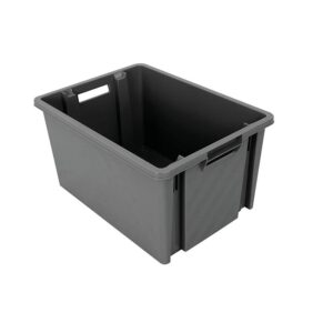 Bac gerbable et emboîtable en polypropylène Novabac, coloris gris acier, 54 litres - NOVAP - 598116