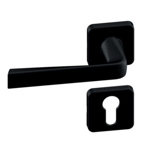 Béquille double sur rosace carré KAZA BASALT noir mat clé I - VACHETTE ASSA ABLOY - 143446