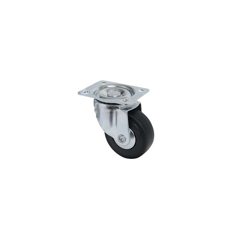 Roulette pivotante sur platine charges légères 1430 charge 40kg roue caoutchouc diamètre 65 mm moyeu lisse - Tente - 335470