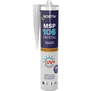 Mastic colle & joint MSP 106 intérieur extérieur parfaitement transparent après séchage ne jaunit pas carton 12x290ml - BOSTIK - 405526