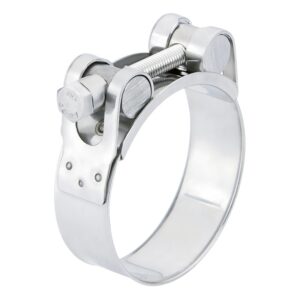 Colliers de serrage à tourillons acier zingué largeur 25mm serrage 104-112mm avec vis M8x80mm boîte de 10 colliers - SERFLEX - 108903