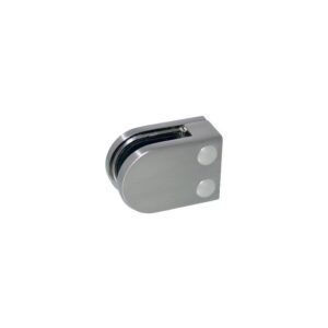 Pinces à verre pour garde-corps - modèle 02 - demi-ronde 45x63 mm - support plat - zamak aspect inox brossé - Design Production - 165433