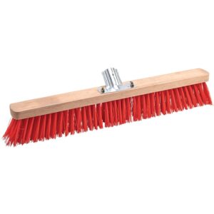 Balai de piste, monture bois, douille métallique, garniture PVC rouge, largeur 100cm - - 645289